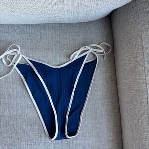 Aerie Navy Bikini Bottom with White Accents